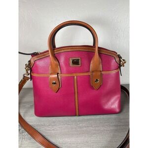 Dooney & Bourke -Camden Saffiano Leather Domed Satchel- Strawberry Pink